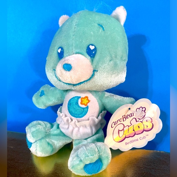 CARE BEAR CUBS VTG 2006 NWT BEDTIME CUB PLUSH WEARING DIAPER, EMBROIDERED PLUSH - Picture 1 of 11